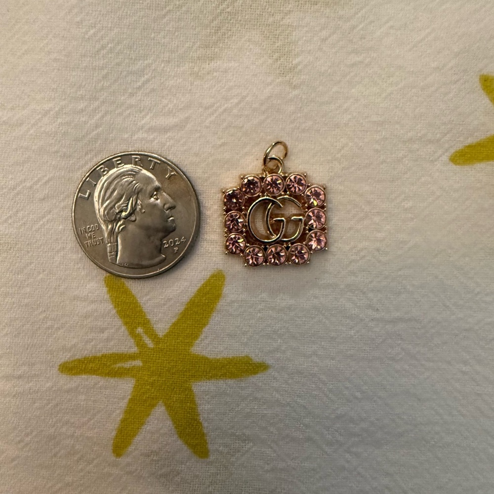 Gucci Zipper Pull Charm Light Pink and Gold